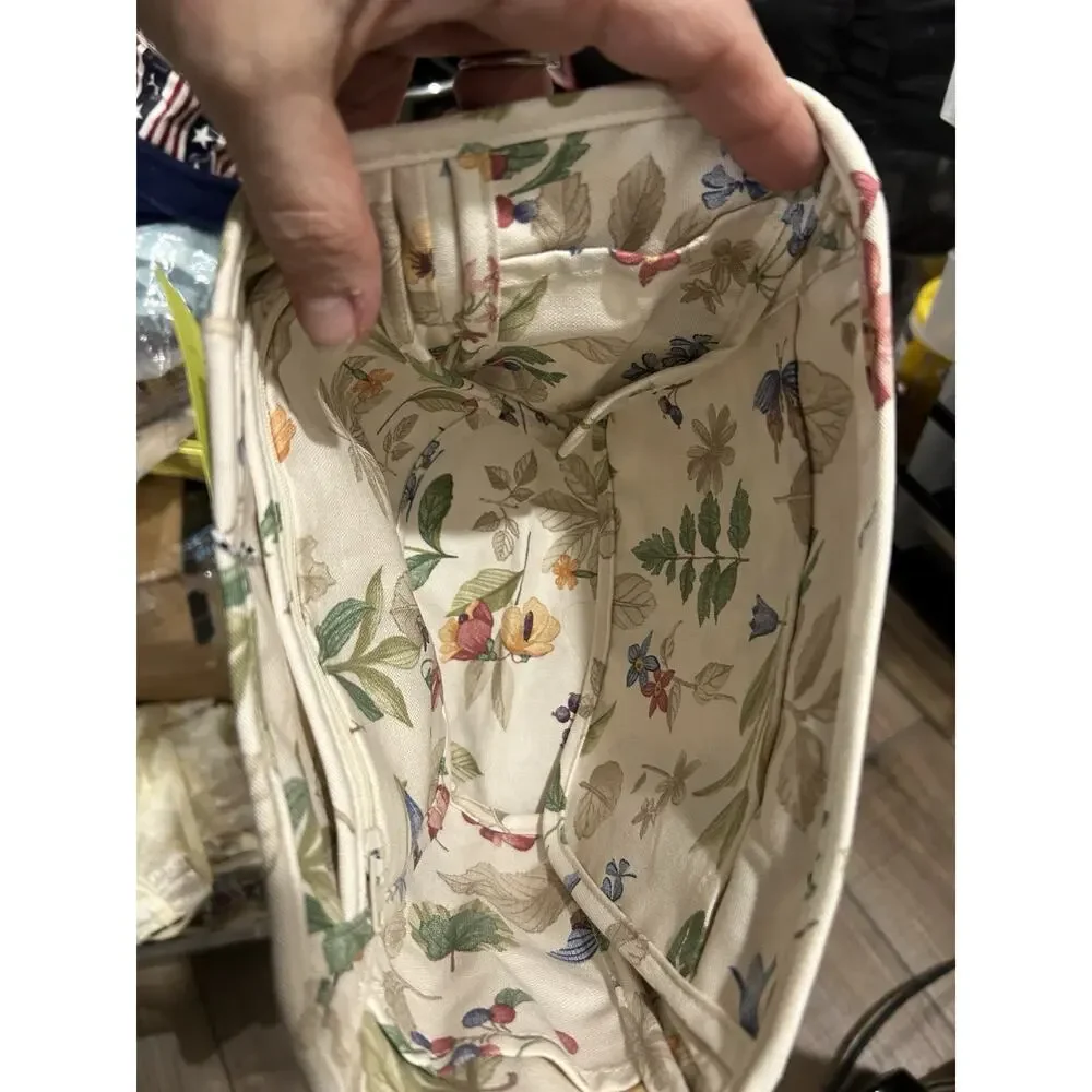 Longaberger Shoulder Purse Basket Liner Botanical Fields Floral Fabric
